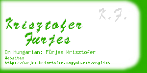 krisztofer furjes business card